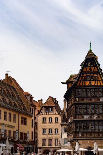 Scenic view of Strasbourg's historic architecture showcasing traditional timber-framed houses.