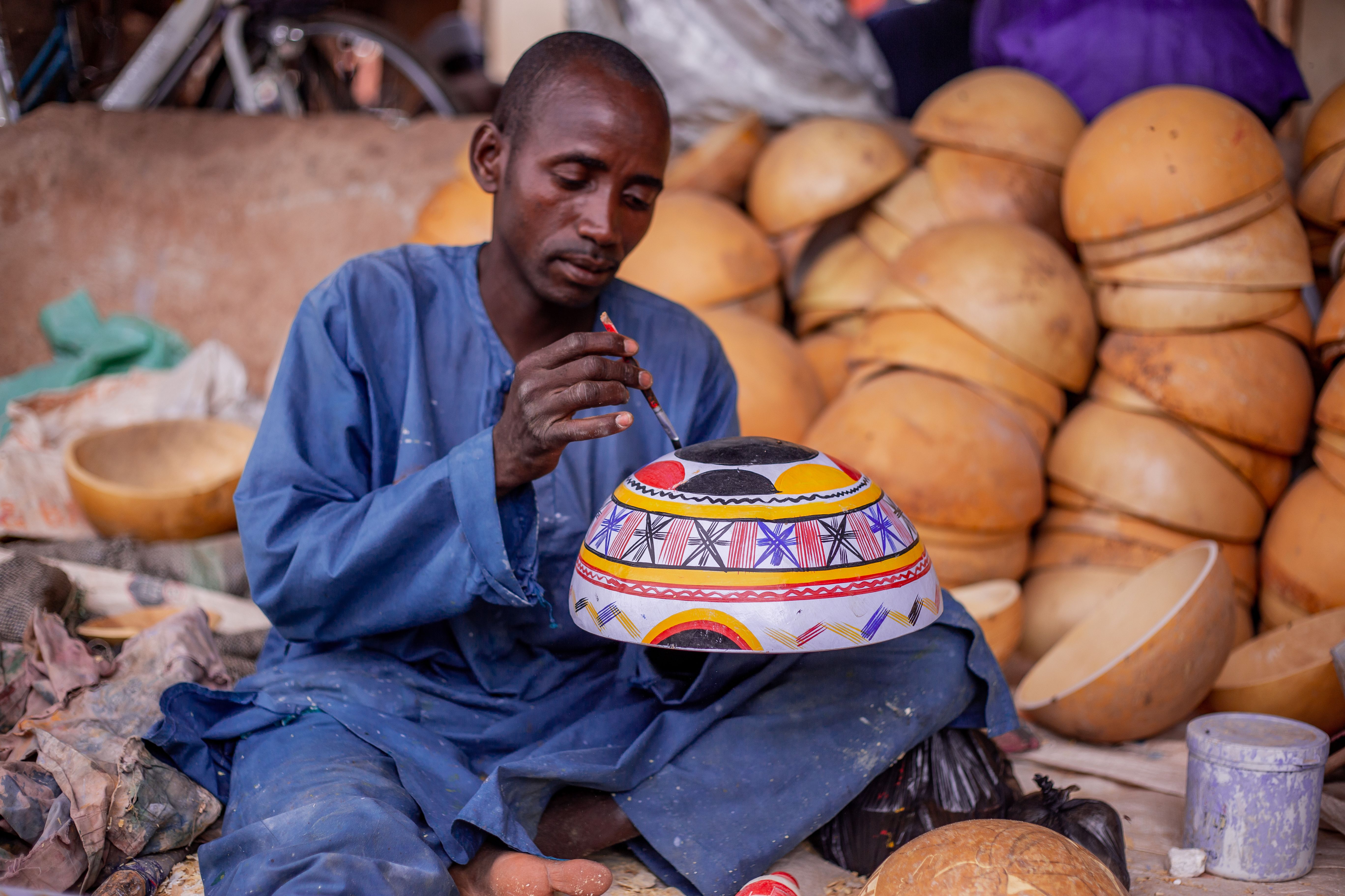 Peinture Artisanale De Calebasse Traditionnelle Africaine Photo Gratuite
