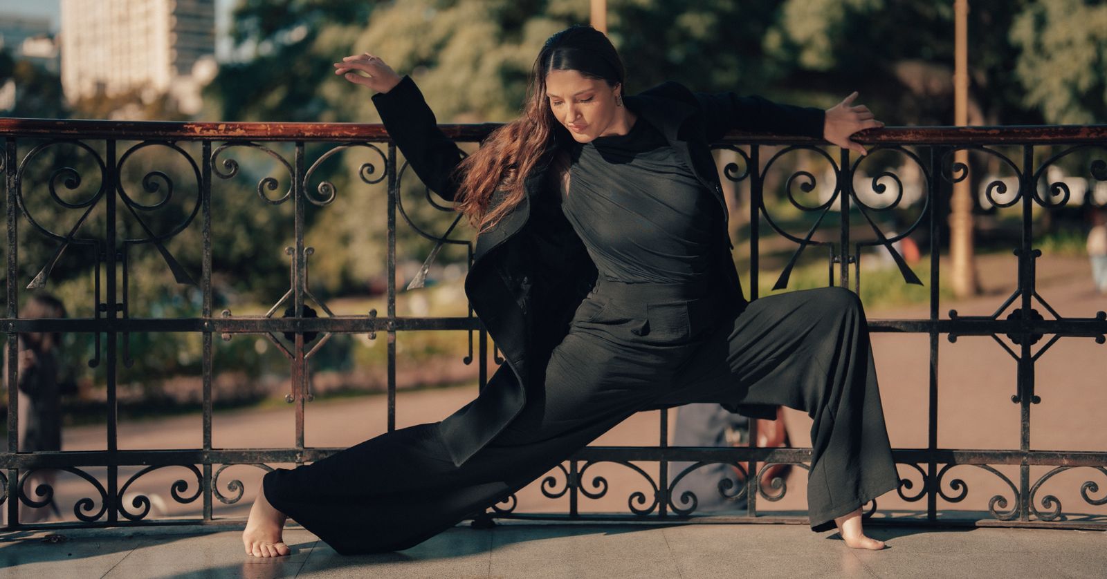 Dance fitness class combining Latin dance steps with fitness-focused lower body movement
