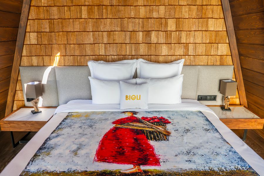 Luxury hotel bedroom in Tbilisi, Georgia