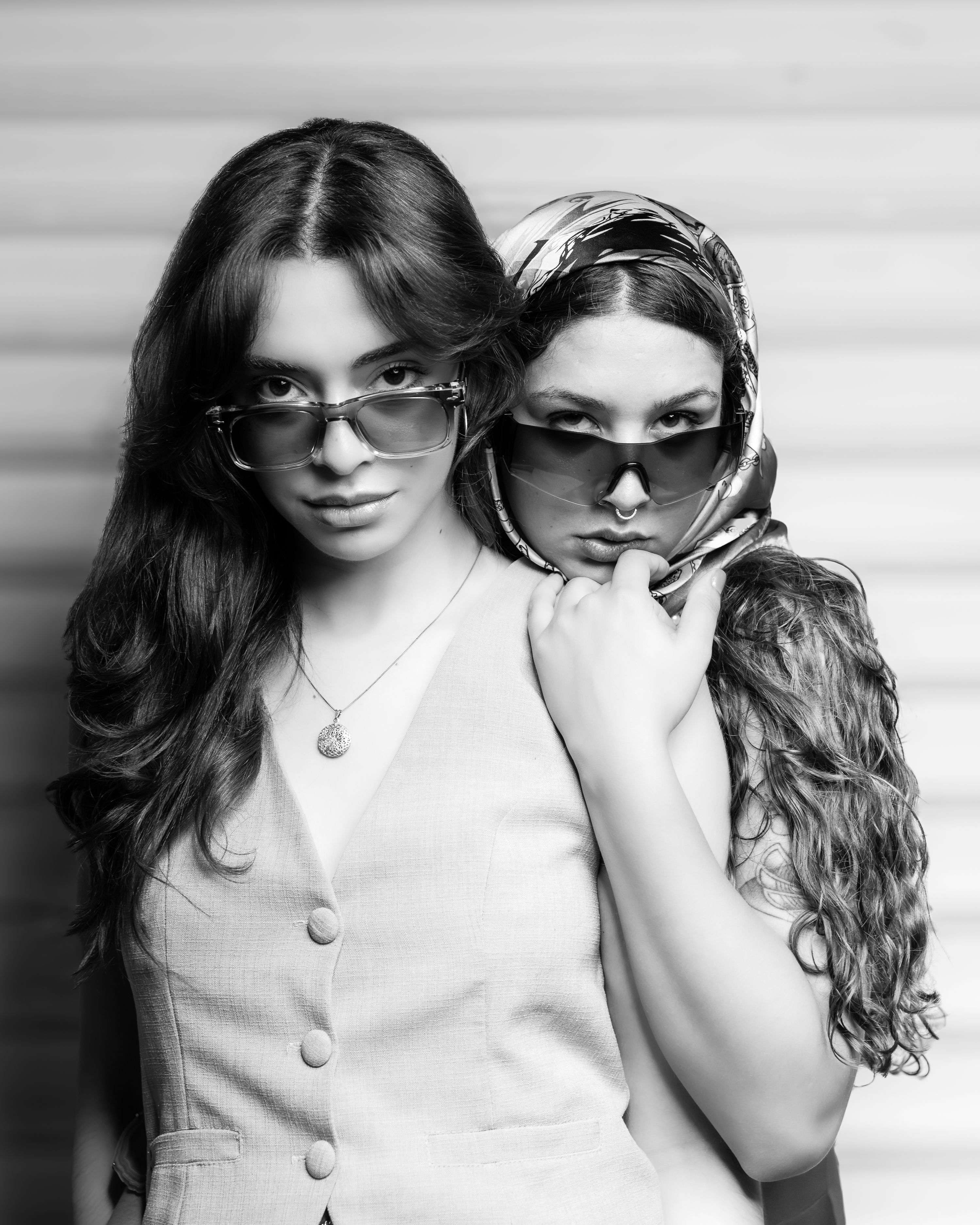 Stylish Black and White Portrait of Two Women · Free Stock Photo