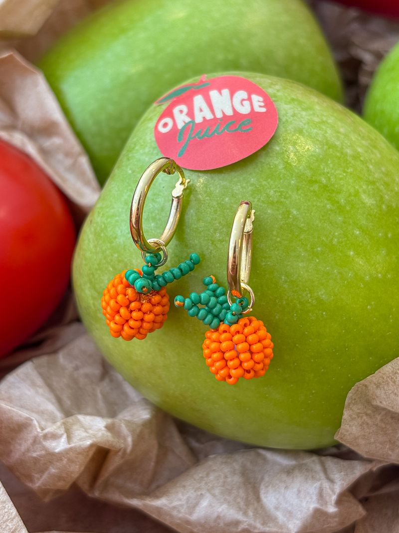 Colorful handmade beaded earrings, reference style