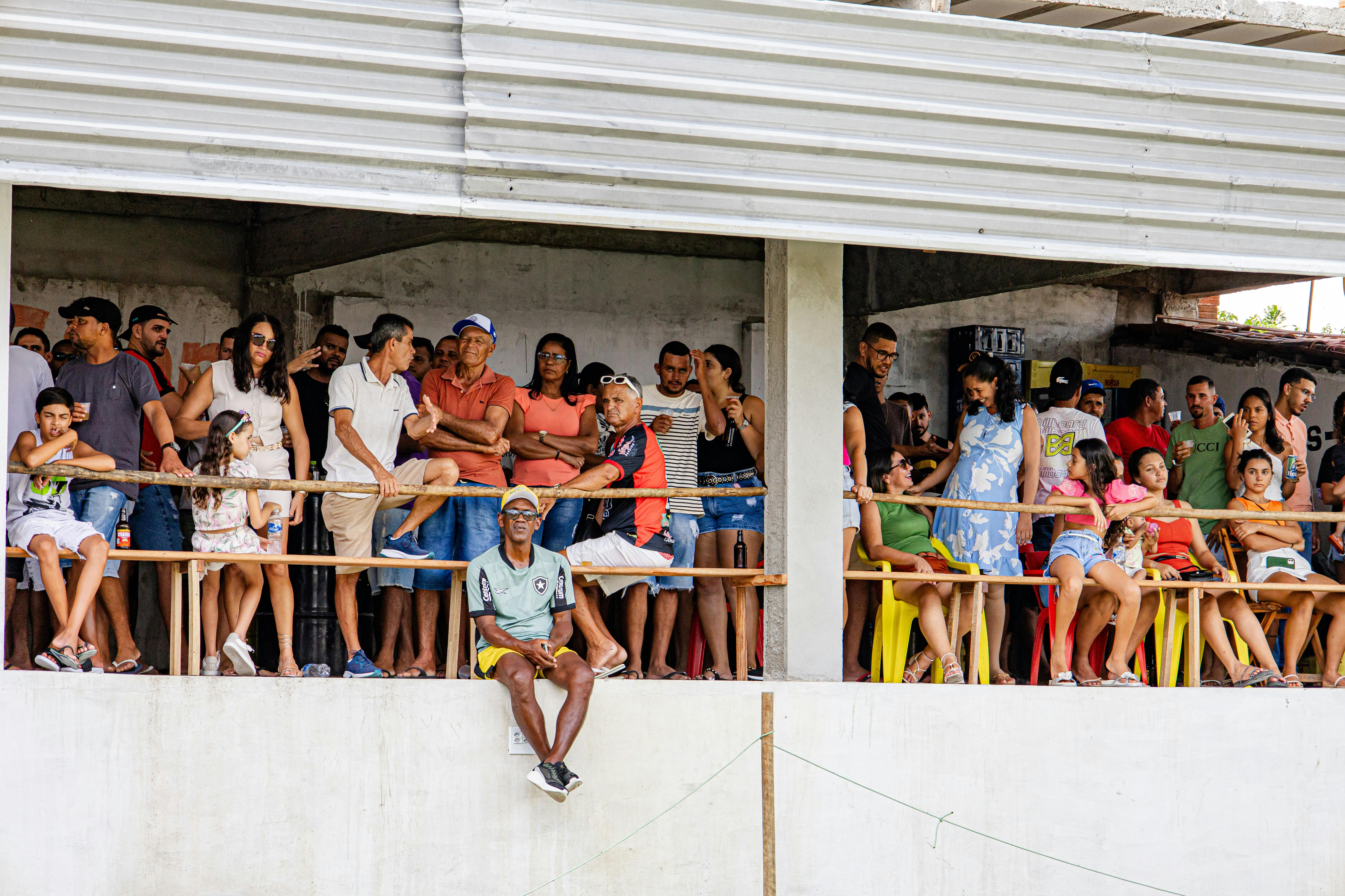 Community event with diverse group of people gathering