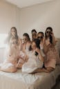 Bridal Party Fun with Sunglasses Indoors