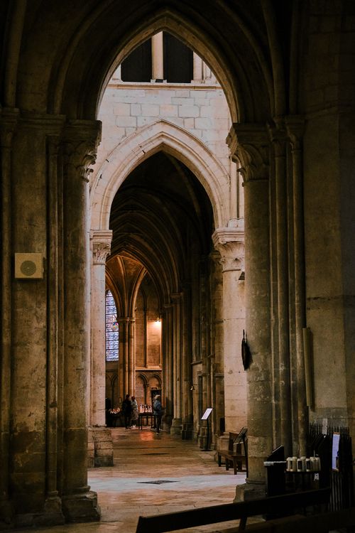 Free Explore the Gothic arches of Lisieux Cathedral, Normandie, France, in this stunning image. Stock Photo