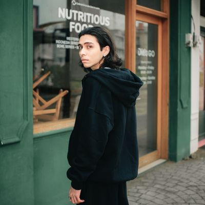 Black Pullover Hoodie
