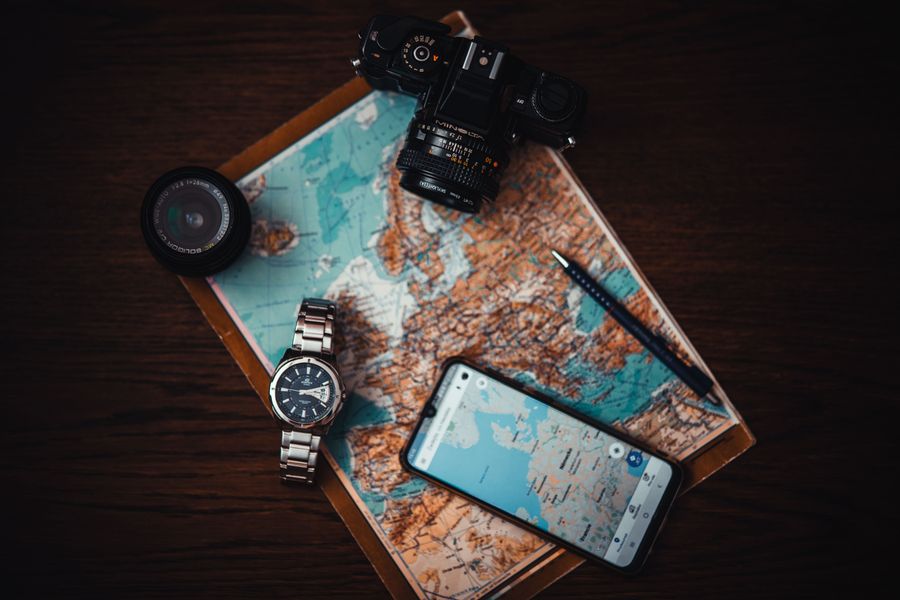 Traveler with map