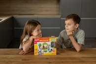 Children Engaged with Building Block Toy Set