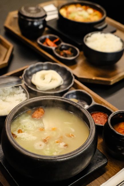 korean spicy fish soup served