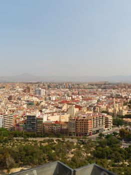 Aerial cityscape of Murcia, Spain, showcasing its architecture and natural surroundings.