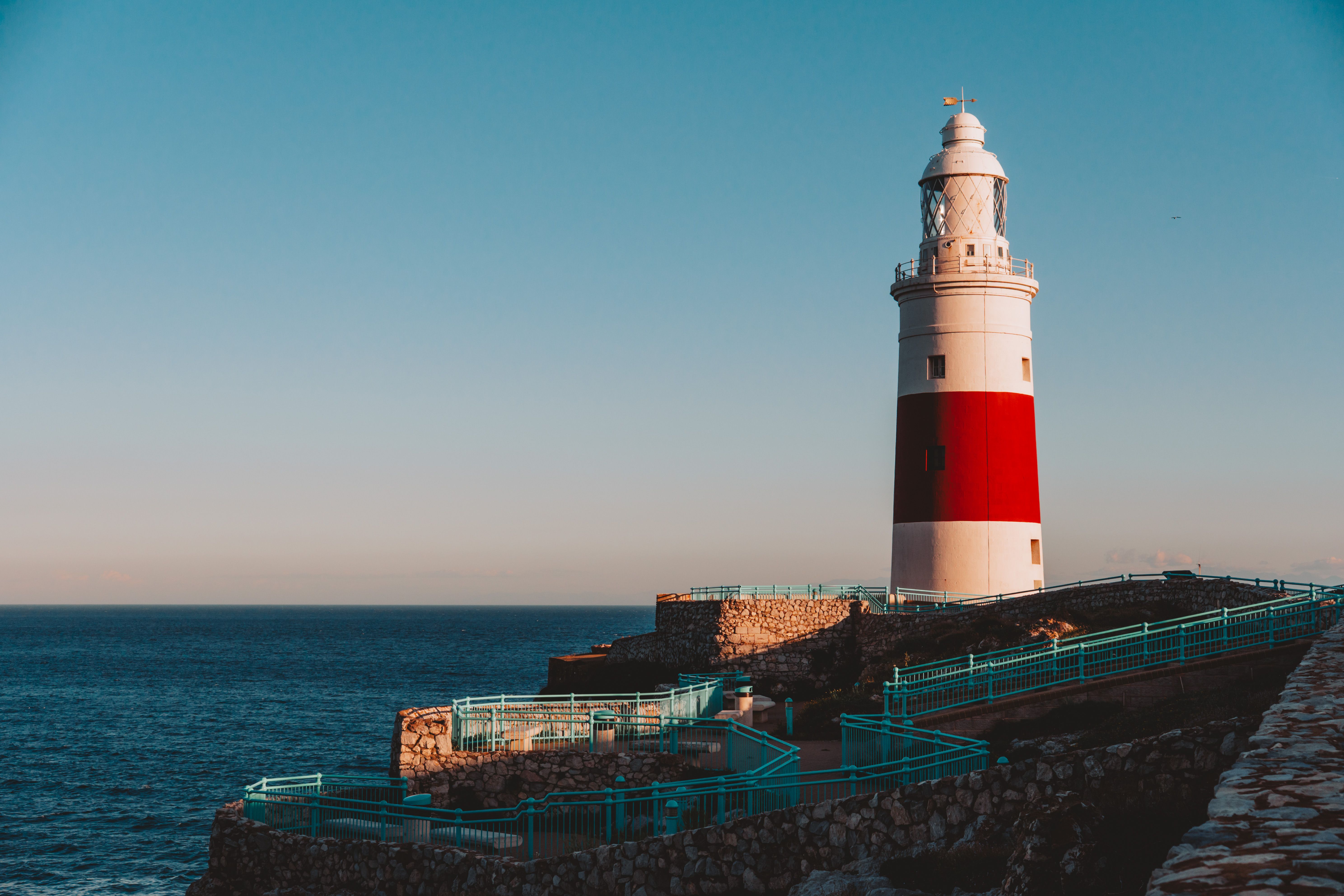 Lighthouse at Europa Point in Golden Hour Light