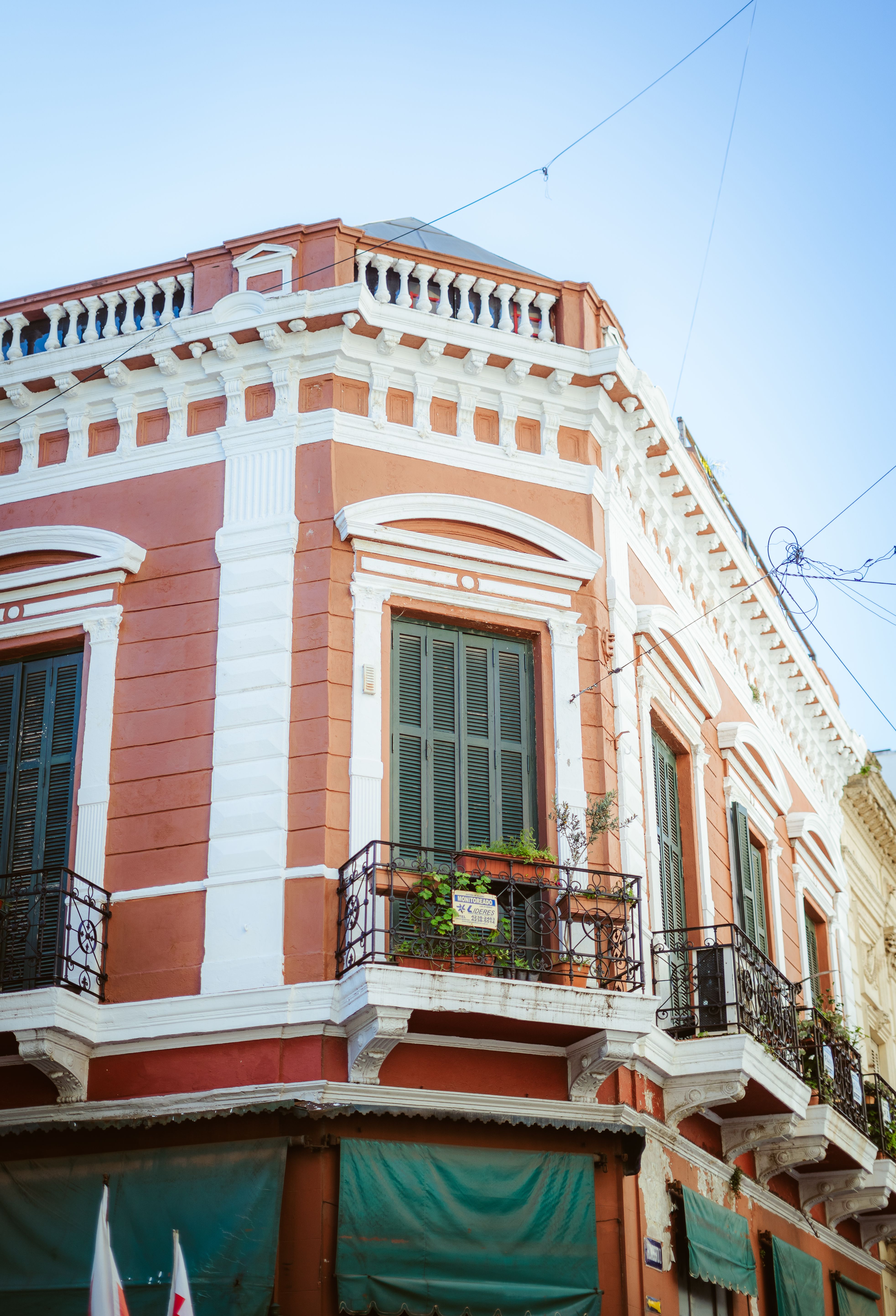 Close-up of historical building in Buenos Aires showcasing traditional architecture.