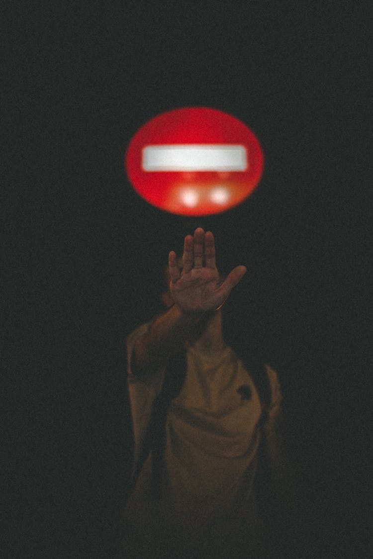 Man Signal To Stop