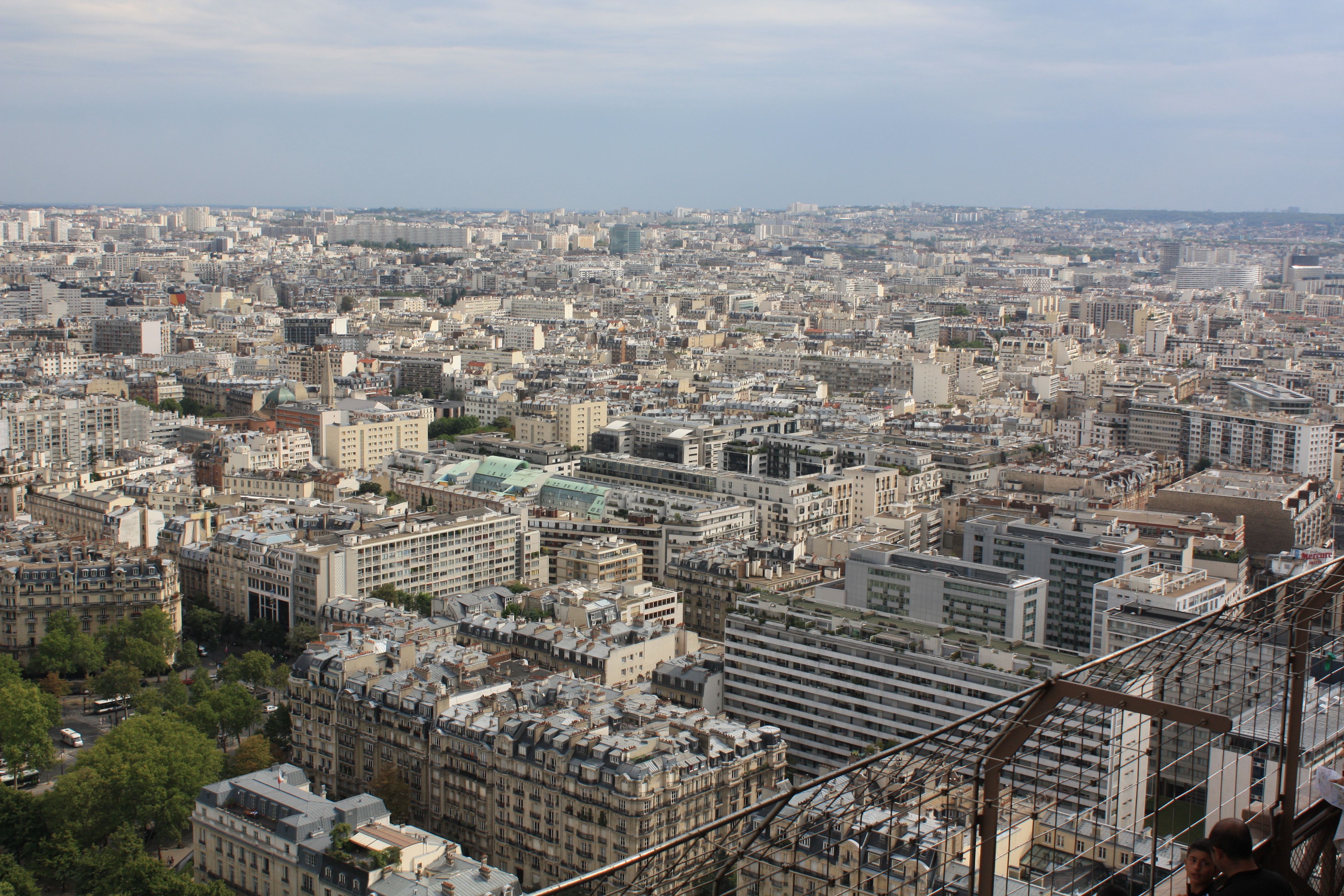 Stunning aerial photograph showcasing the sprawling urban landscape of Paris.