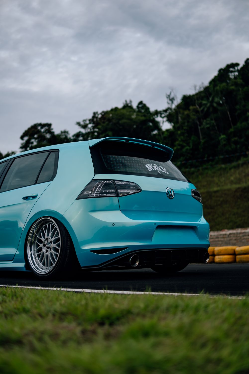Golf R Line Blue Modified Modified Blue Volkswagen Golf on Brazilian Track · Free Stock Photo