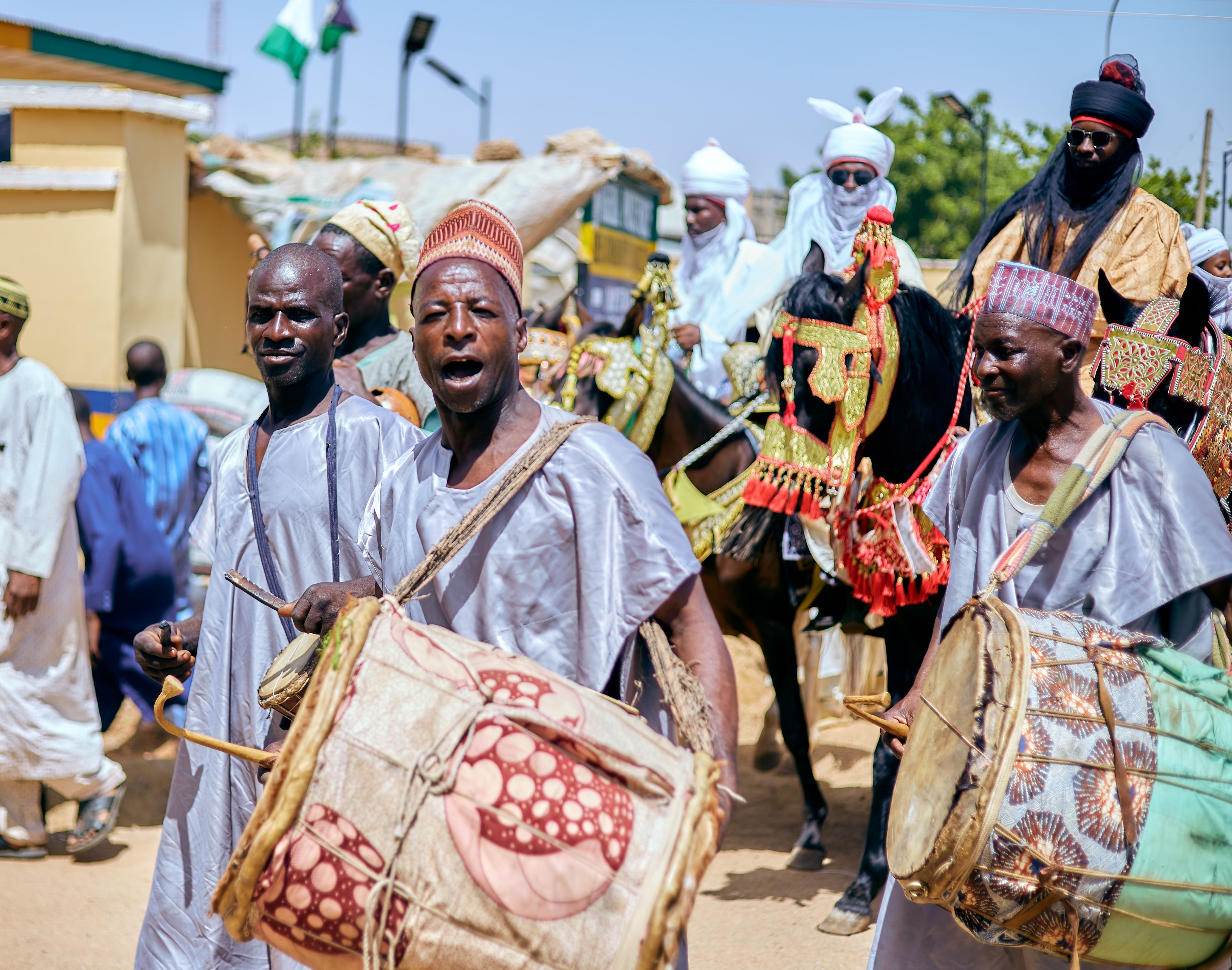 Traditional African Parade with Drummers and Horses · Free Stock Photo