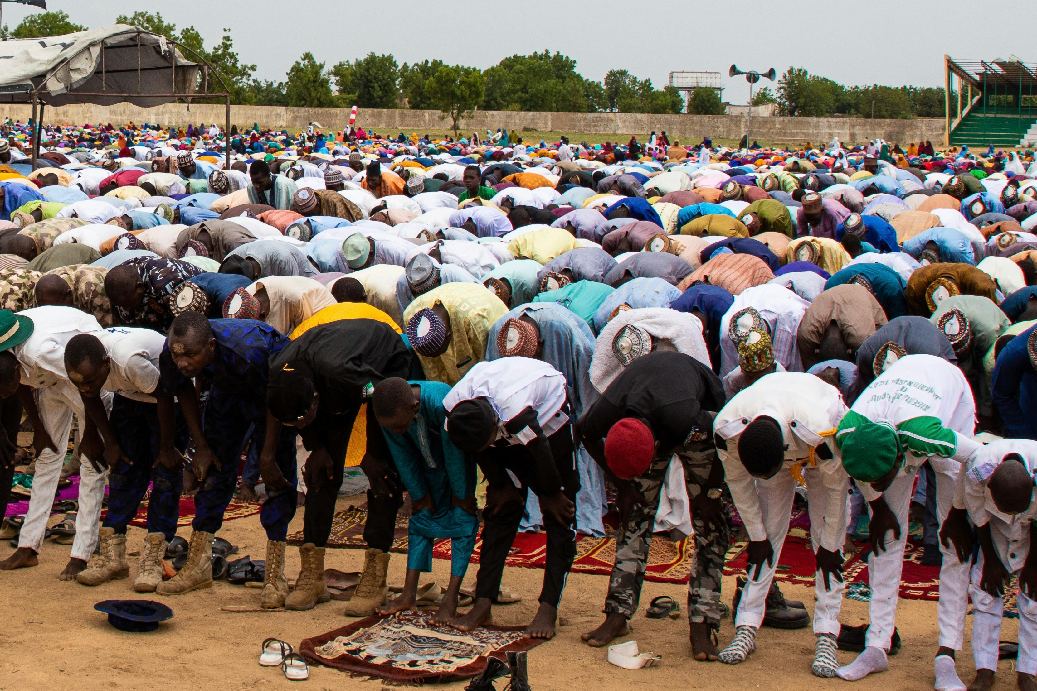 Congregation worshiping at Christ Embassy Loveworld Arena in Ho