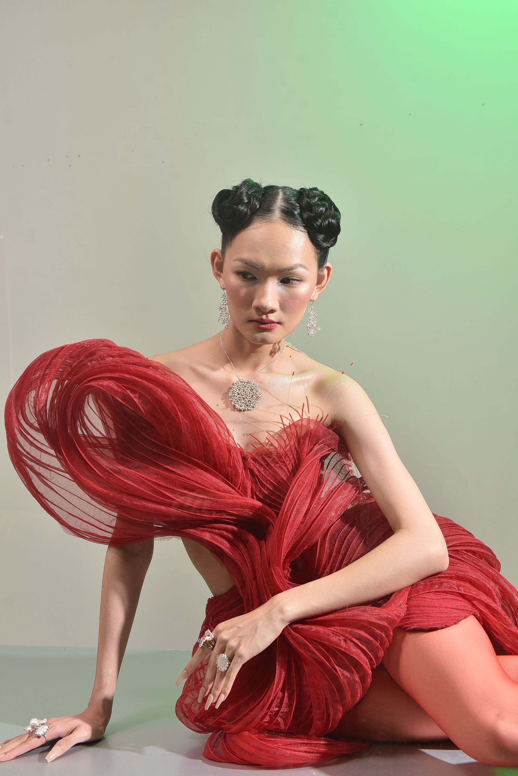 Elegant Fashion Portrait of Woman in Red Dress · Free Stock Photo