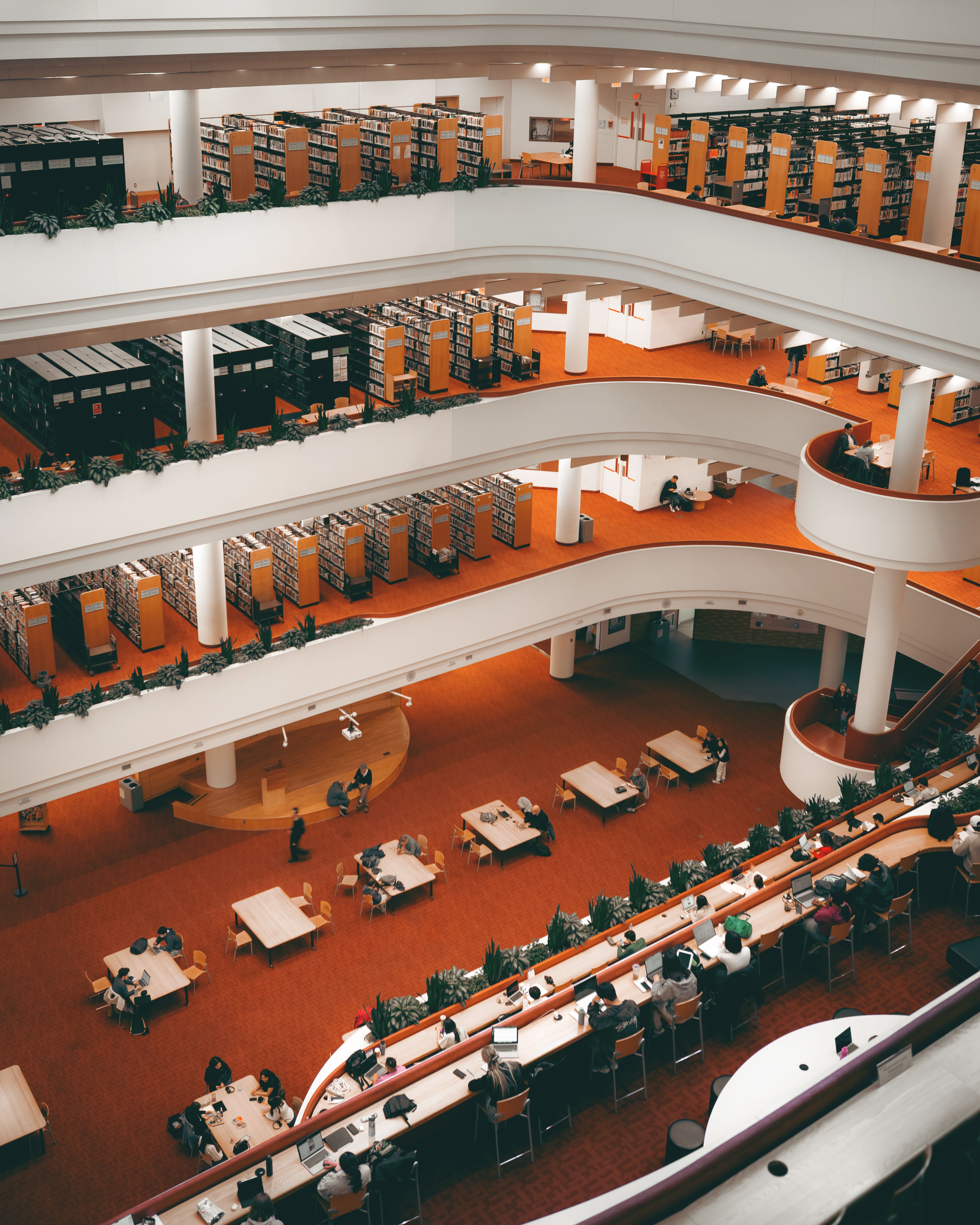 Modern Toronto Library Interior with Bookshelves and Desks · Free Stock ...