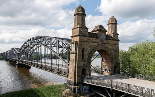Free Explore the iconic steel bridge in Hamburg over the Elbe, showcasing beautiful architecture and scenery. Stock Photo