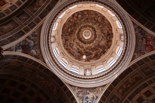 Free Detailed view of the historic dome in St. Andrew's Basilica, Mantova, Italy. Stock Photo