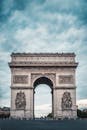 Arc de Triomphe in Paris on a Cloudy Day