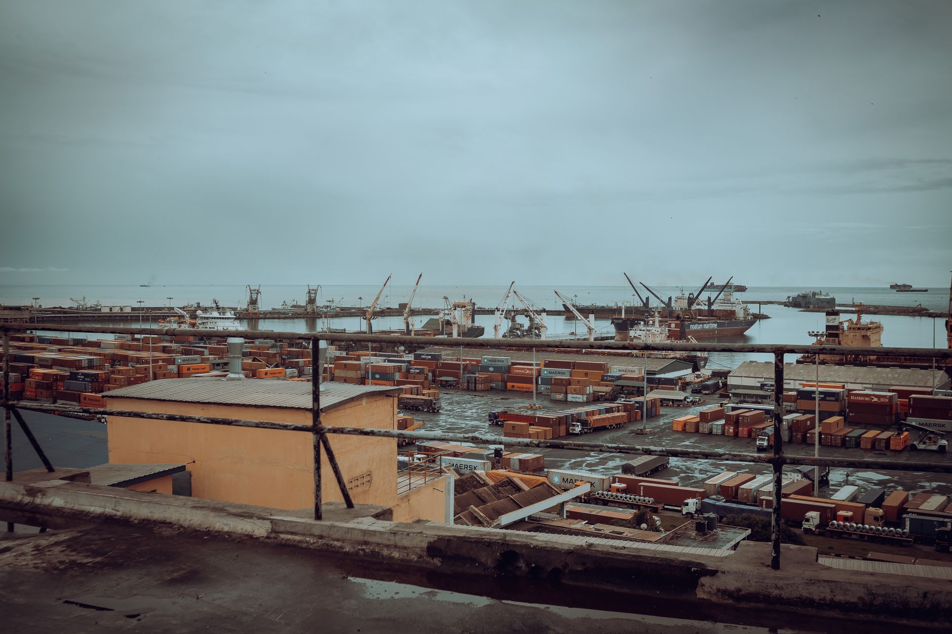 African port shipping containers