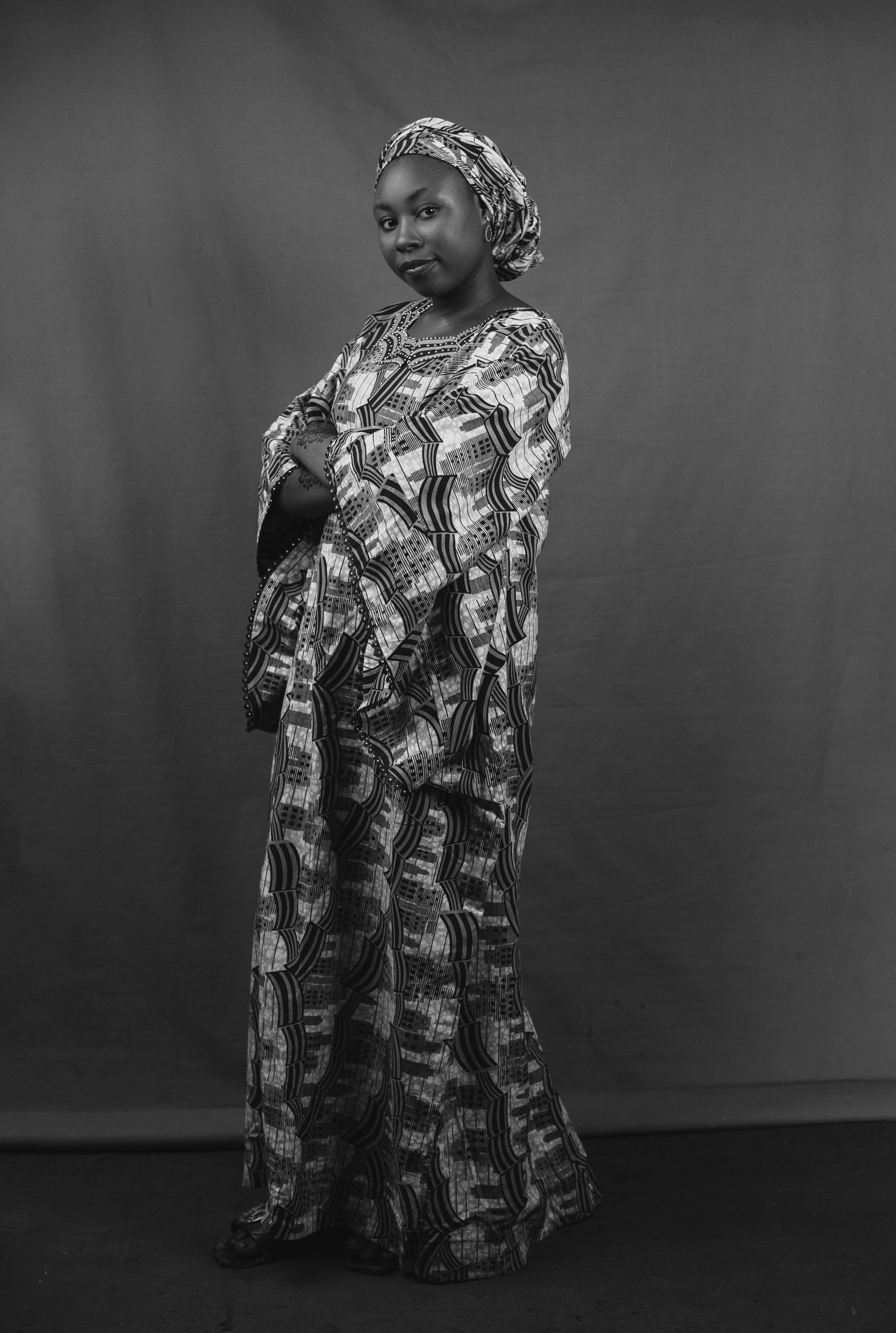 Elegant Black and White Portrait of Woman in Traditional Dress · Free ...