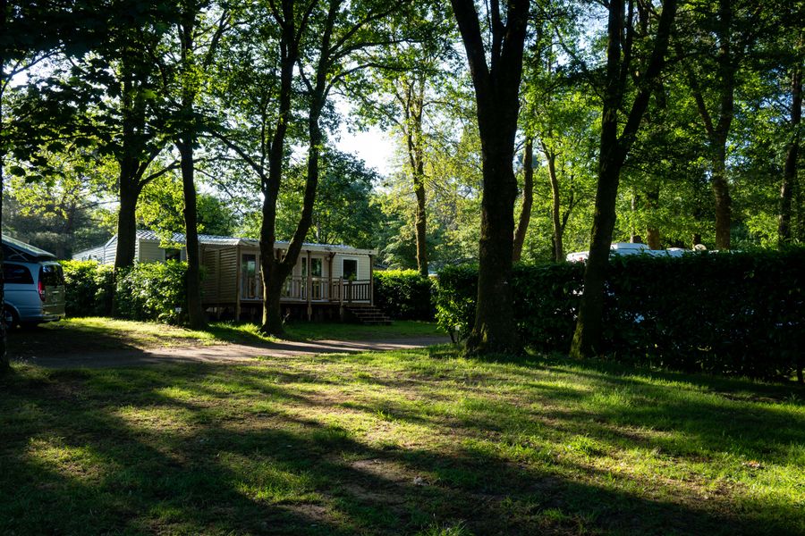 Résidence de loisirs installée sous les arbres