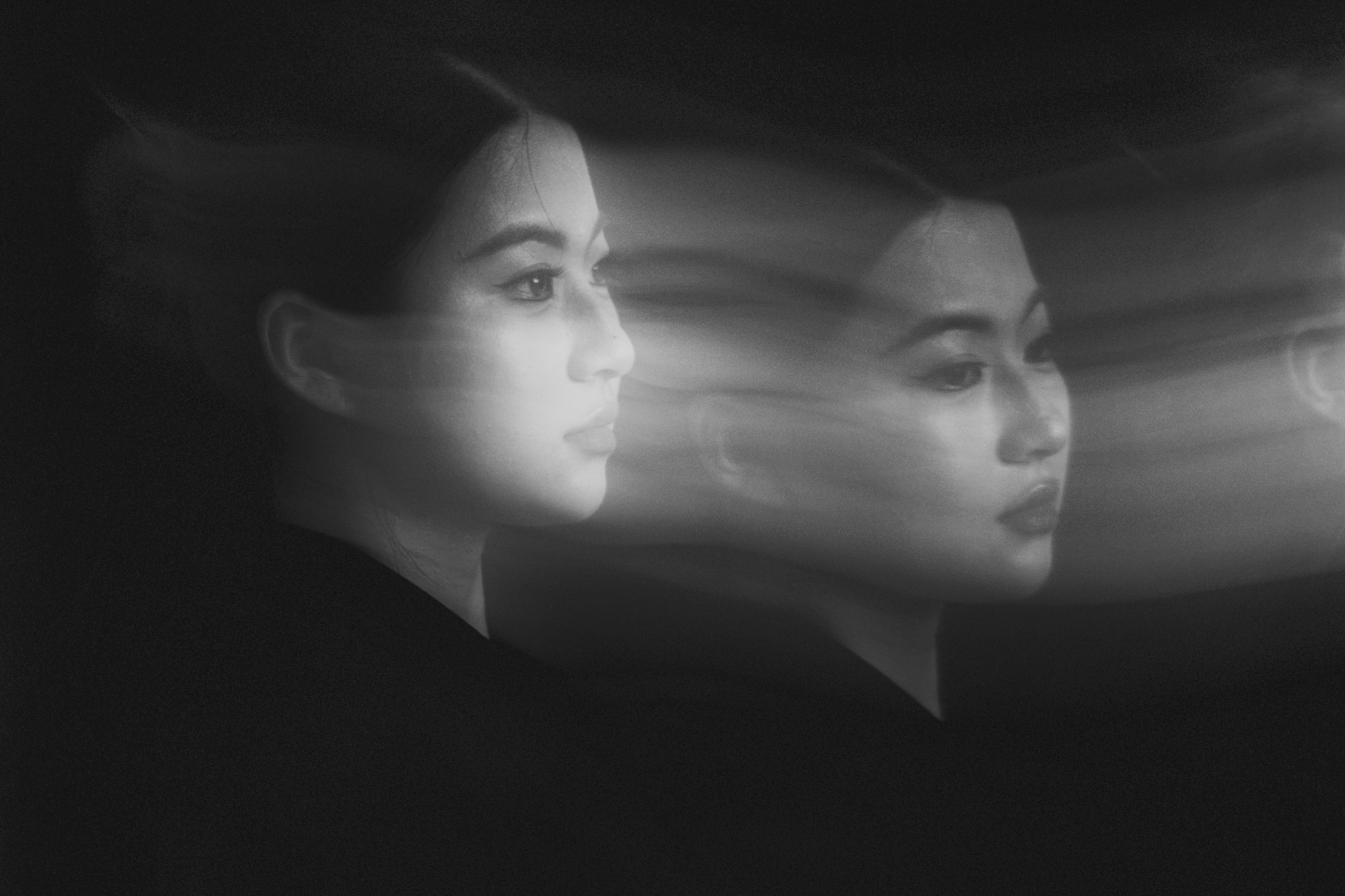 Artistic Black and White Motion Portrait · Free Stock Photo