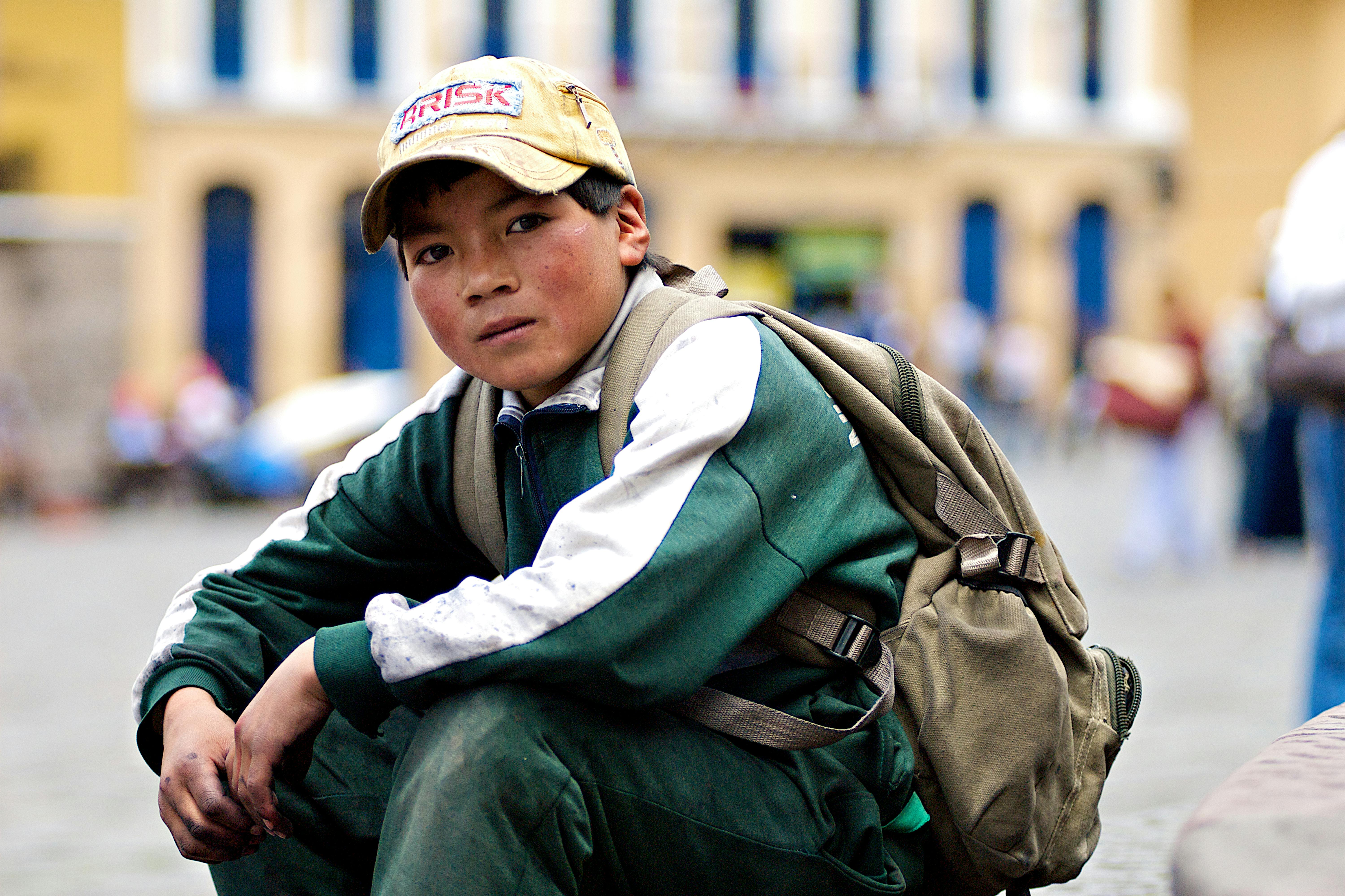 Street Portrait of Youth in the Streets of Ecuador