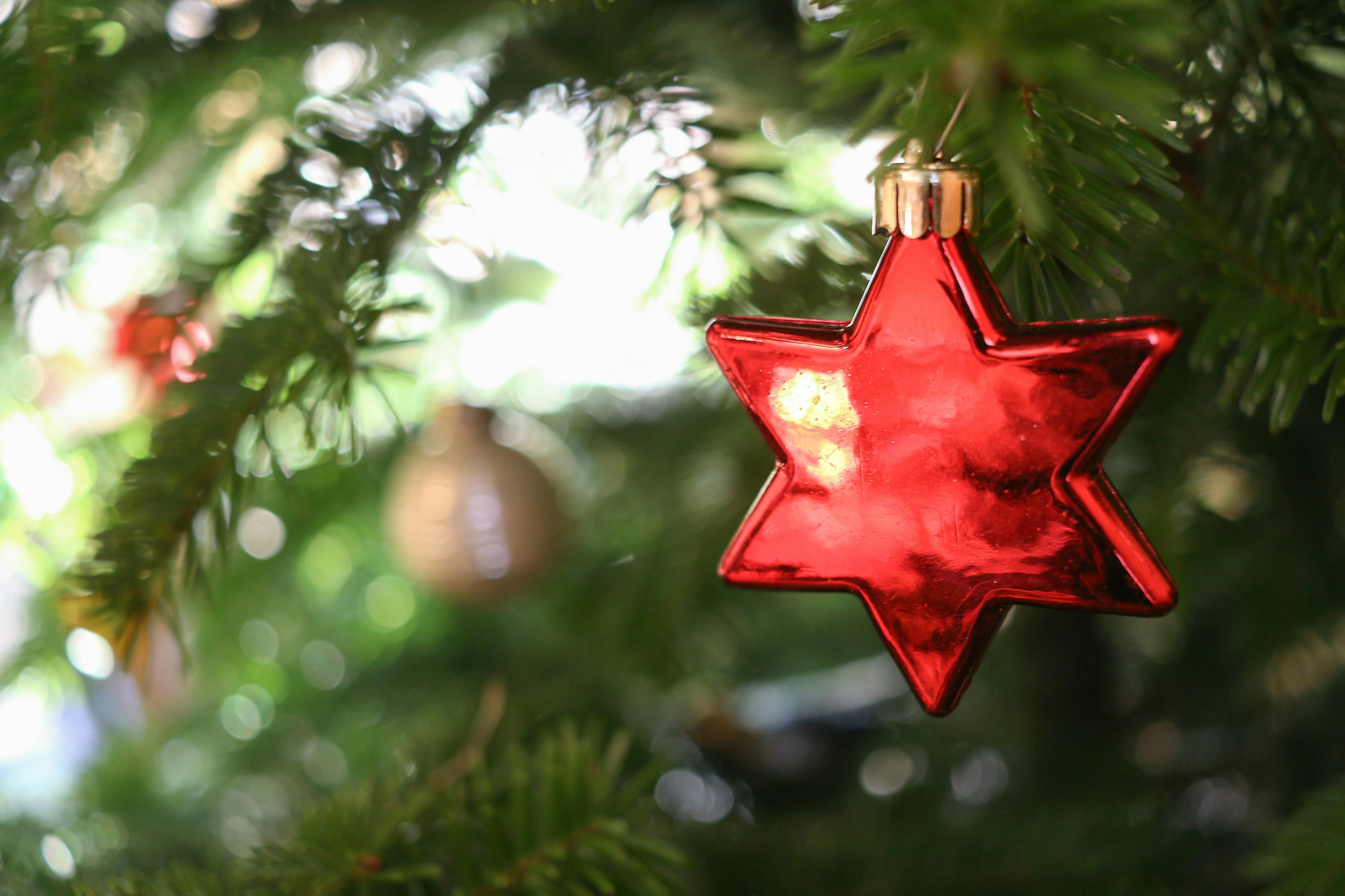 christmas tree ornament with family names