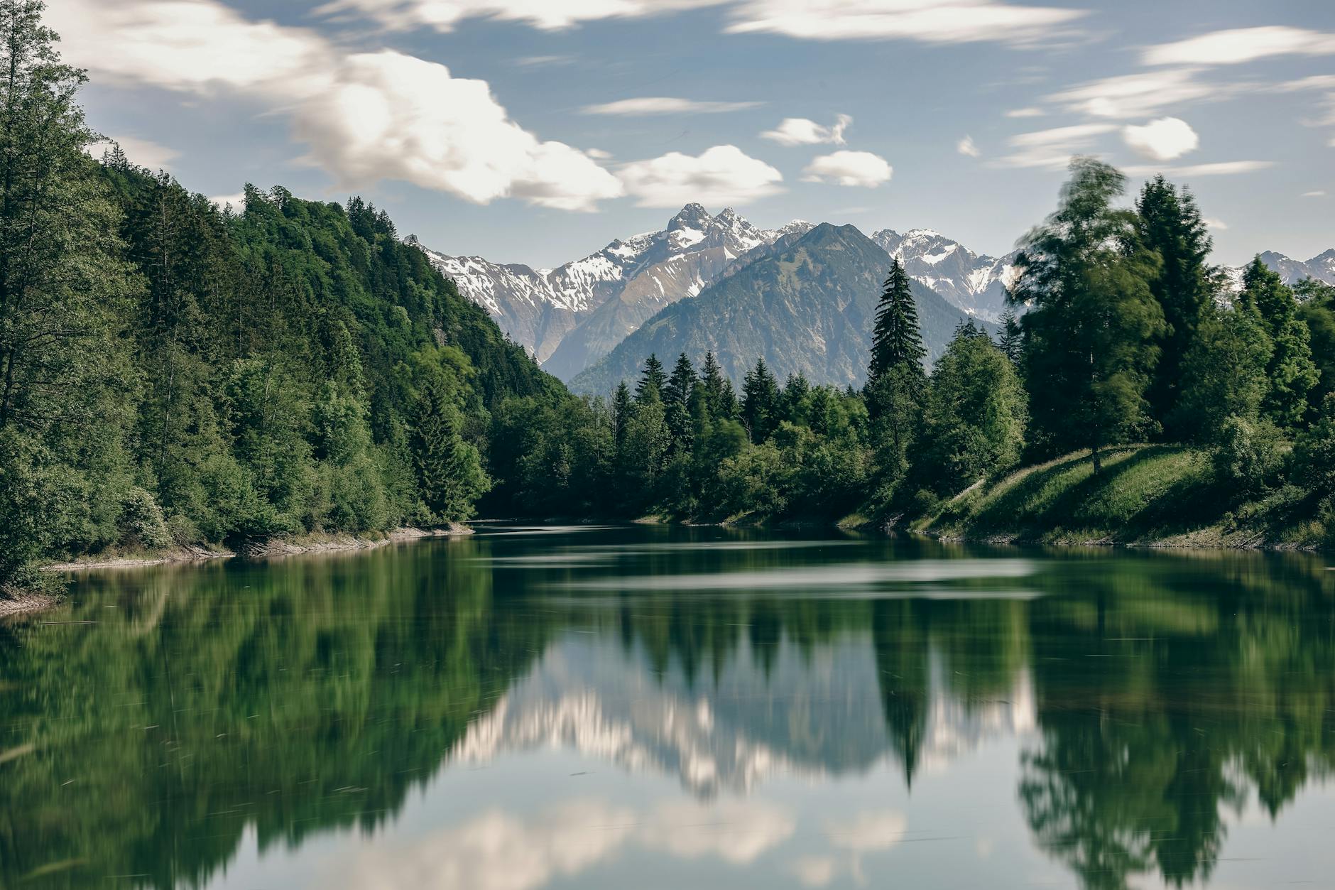 Picturesque view of mountains and lake in Fischen im Allgäu, Bavaria. Ideal for nature and travel enthusiasts.