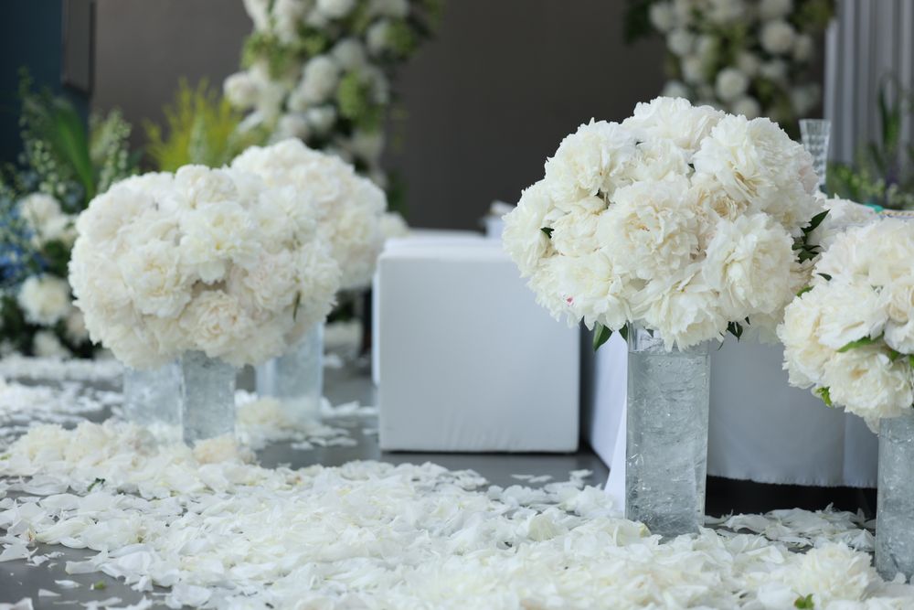 Delicate white floral arrangement