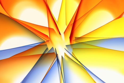 A dynamic abstract art piece featuring a vibrant explosion of colors, creating a sense of energy and movement.