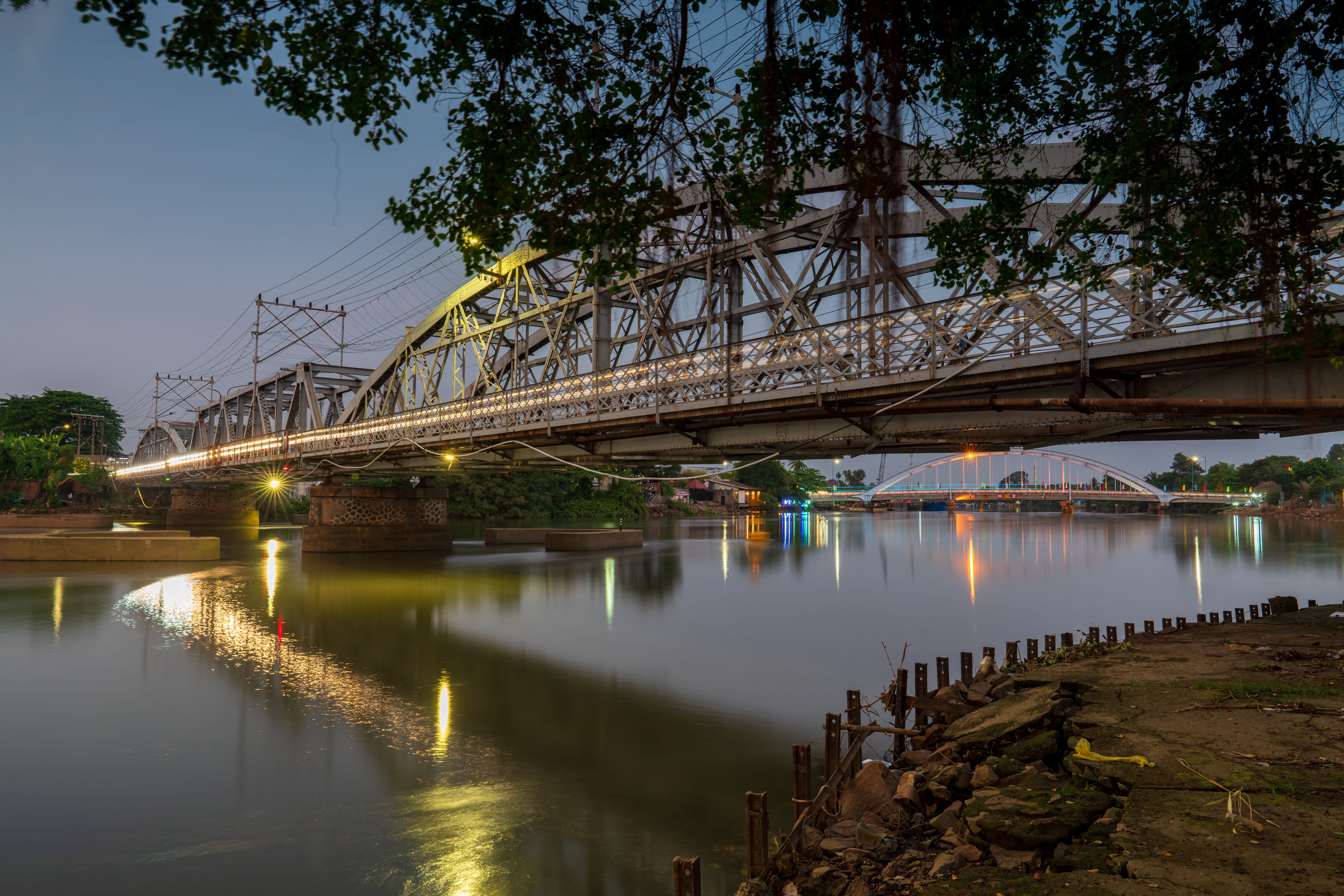 The iconic Bridge over the River Kwai in Kanchanaburi, Thailand
