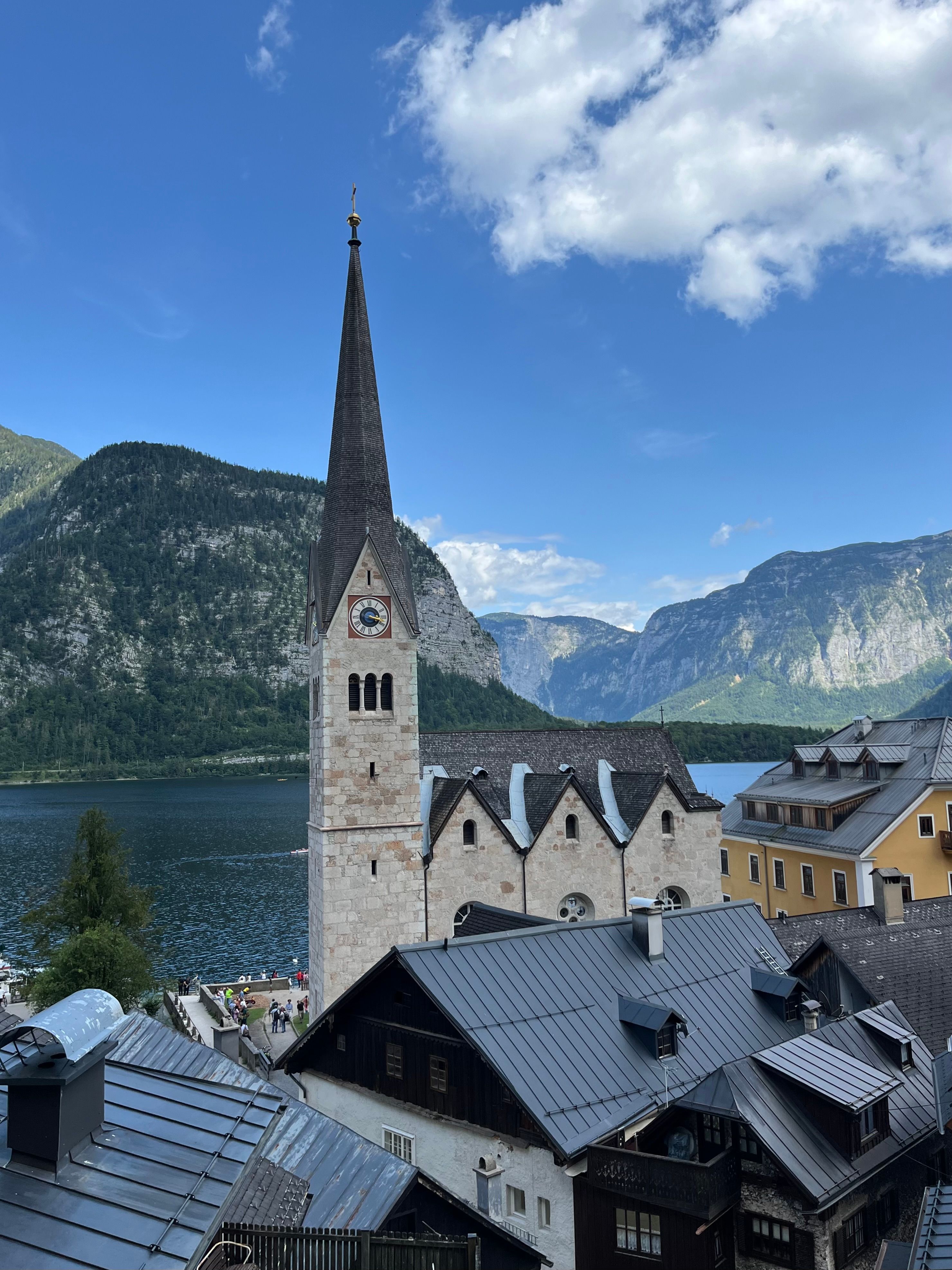 Iconic Church View in Scenic Hallstatt, Austria · Free Stock Photo