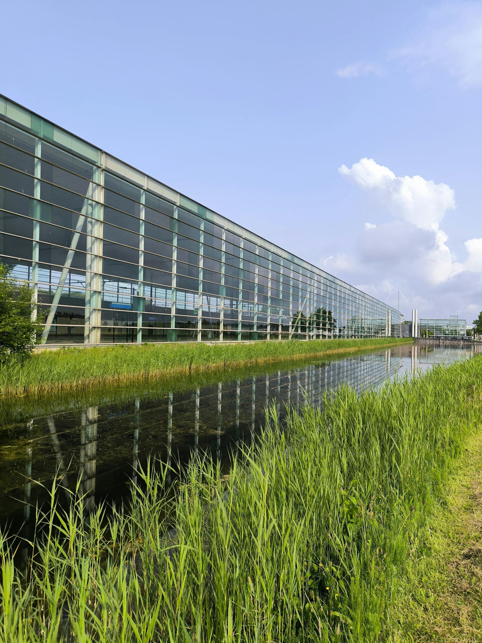 Transparent industrial glazing building