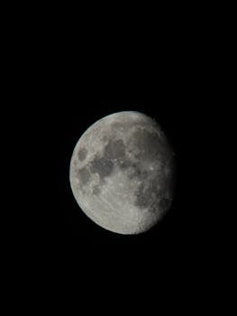 Detailed image of the waxing gibbous moon against a dark sky.