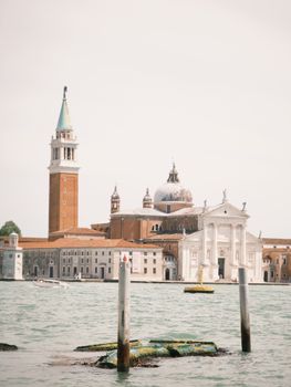 Picturesque view of San Giorgio Maggiore on a sunny day in Venice, Italy.