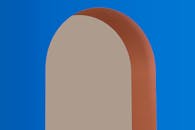 Colorful Minimalist Arch on Blue Background