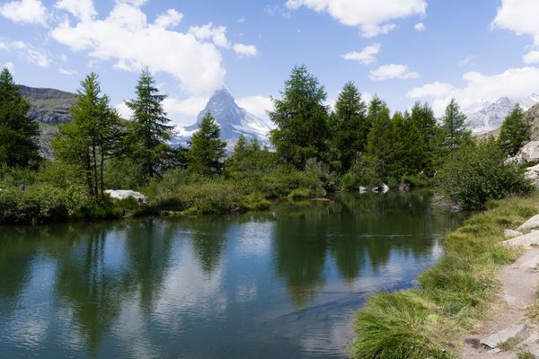 Matterhorn Alpine Lake Greenery jigsaw puzzle