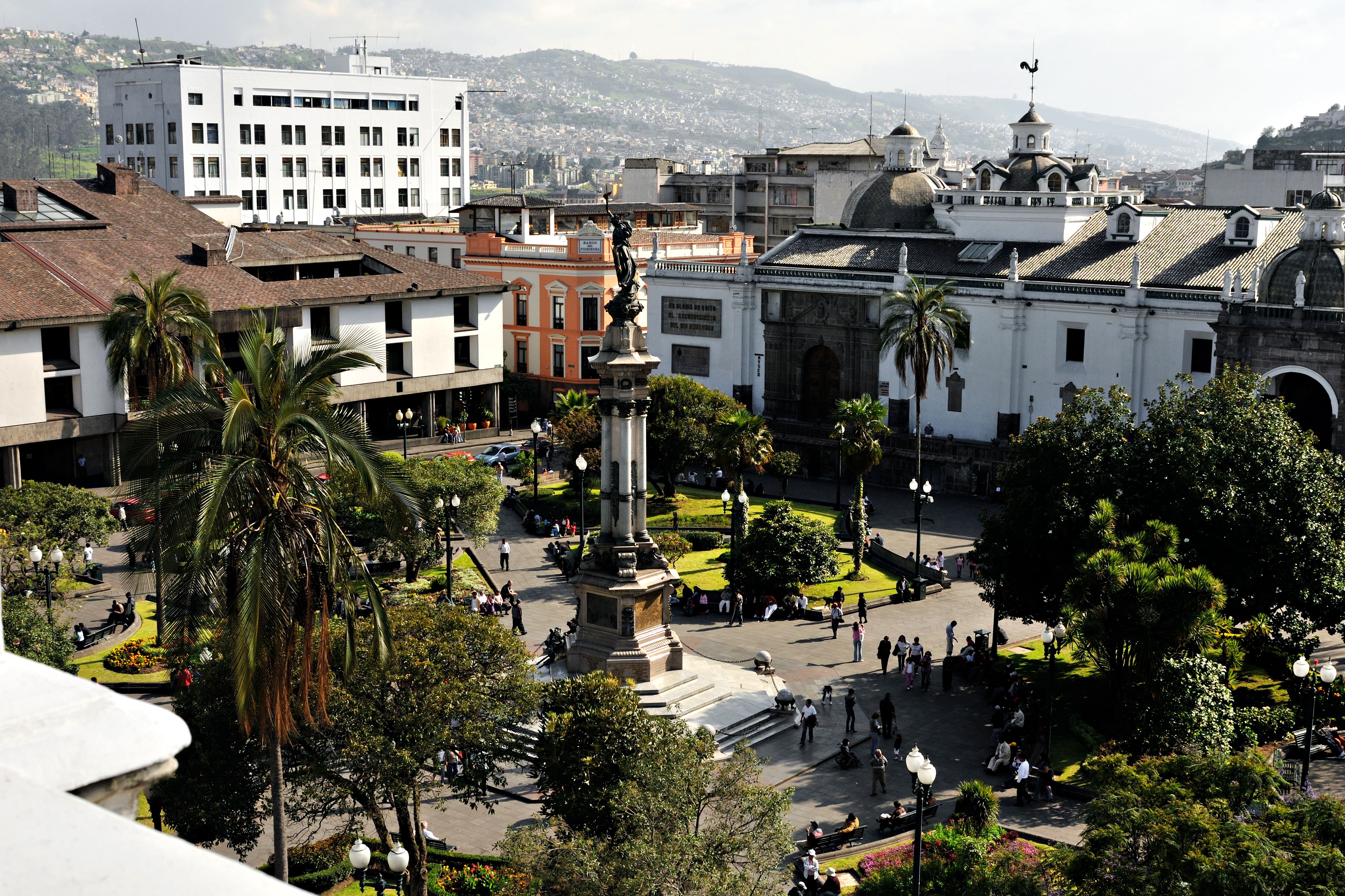 Plaza Grande in Quito's historic Old Town, Ecuador