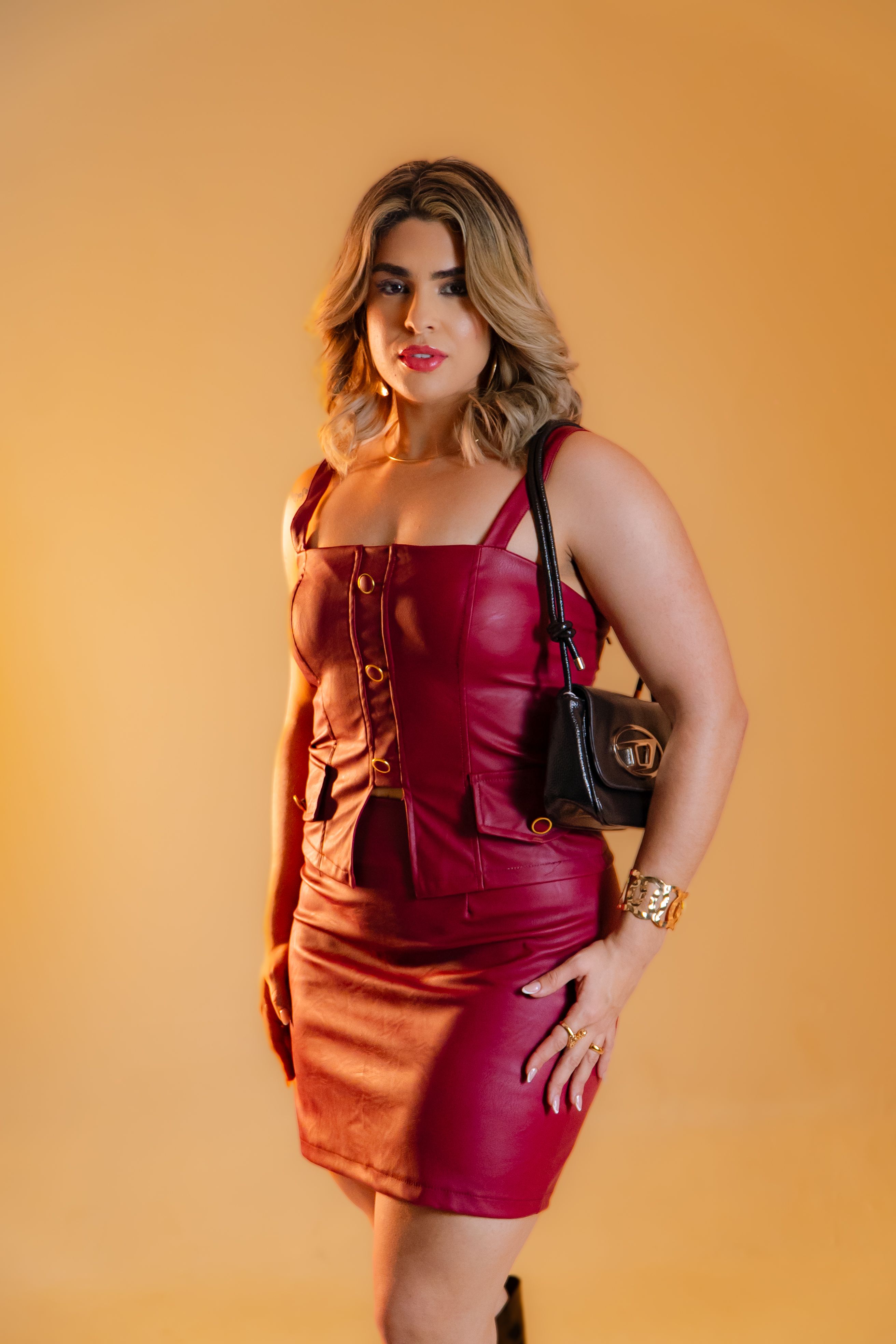 chinese dress ladies Hello Gorgeous Vegan Leather Dress - Black
