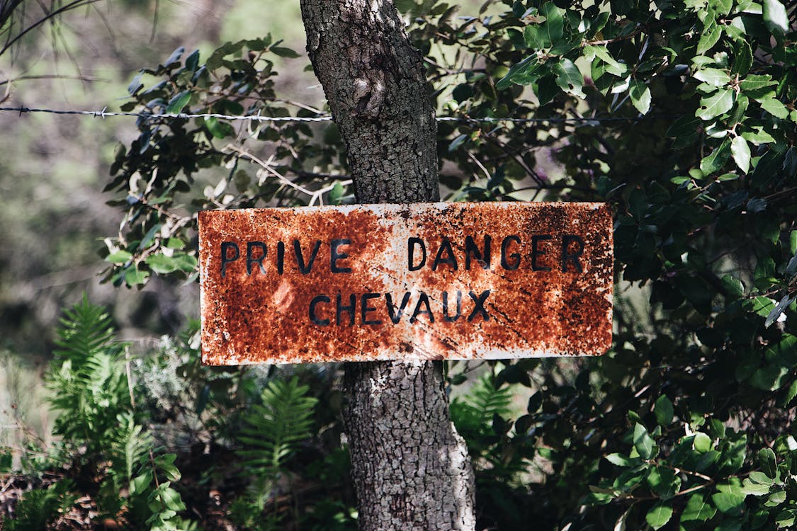 Prive Danger Chevaux Signage
