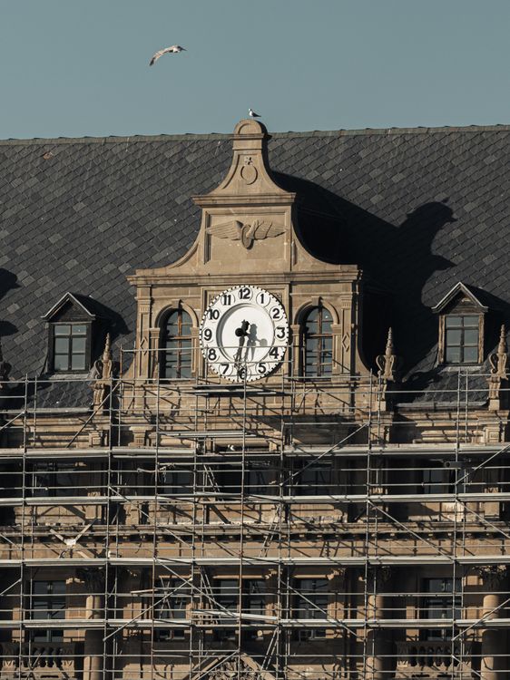 Clock Windows Building Renovation of Historic Clock Tower Building · Free Stock Photo