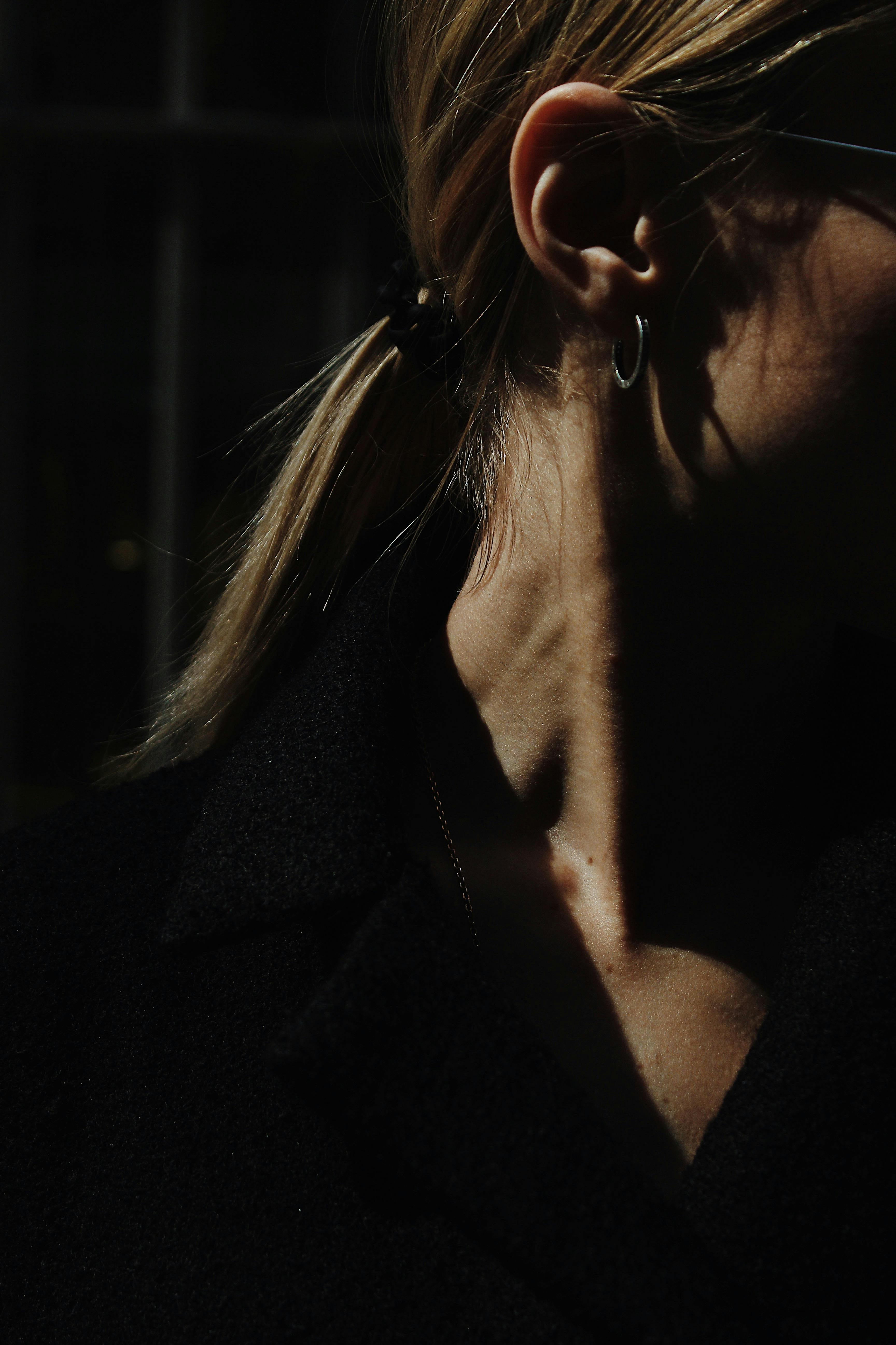 Person Wearing Hoop Earring