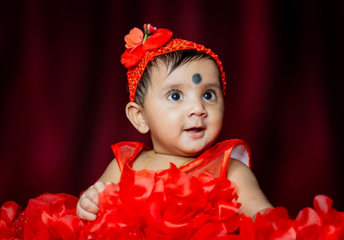 Baby in a red dress