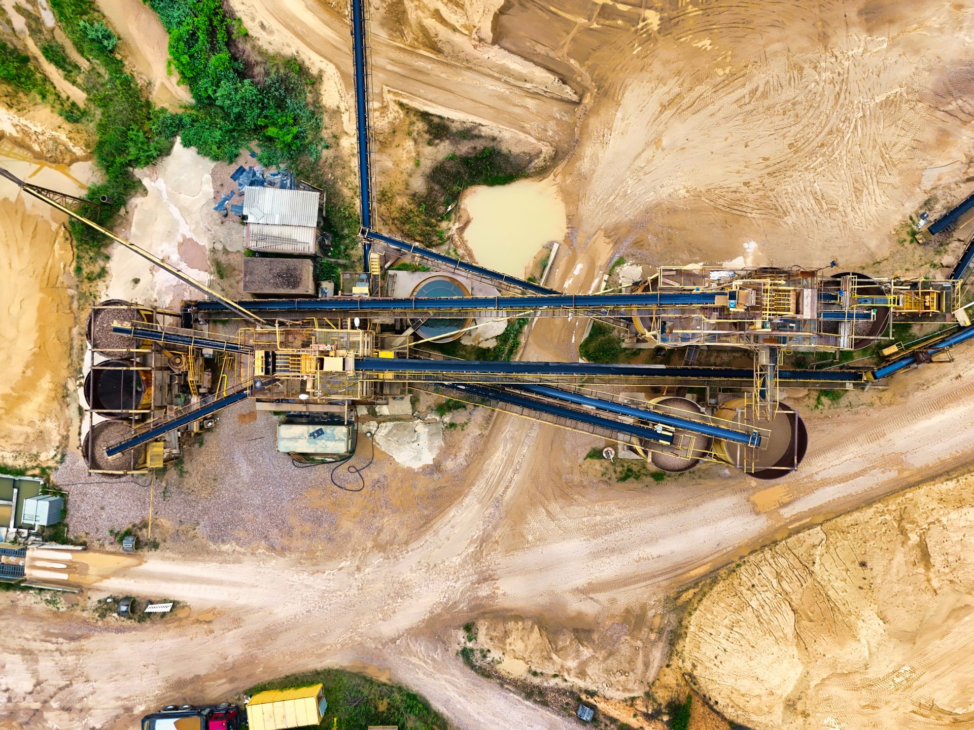 Industrial facility processing rare earth mineral ore