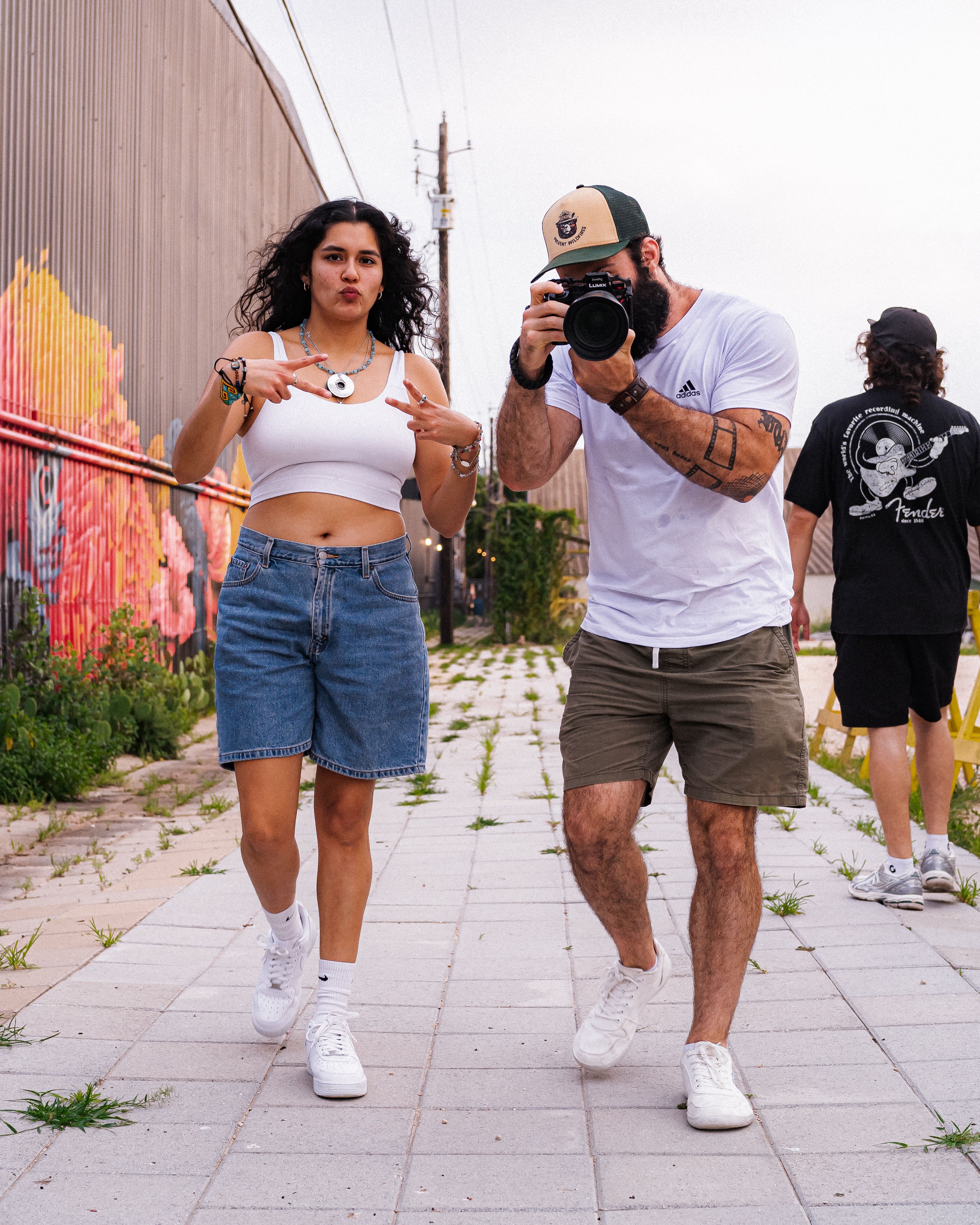 Urban street photography with trendy individuals